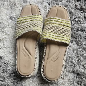 Rag & Bone Women's Tan and Yellow Woven Sandals